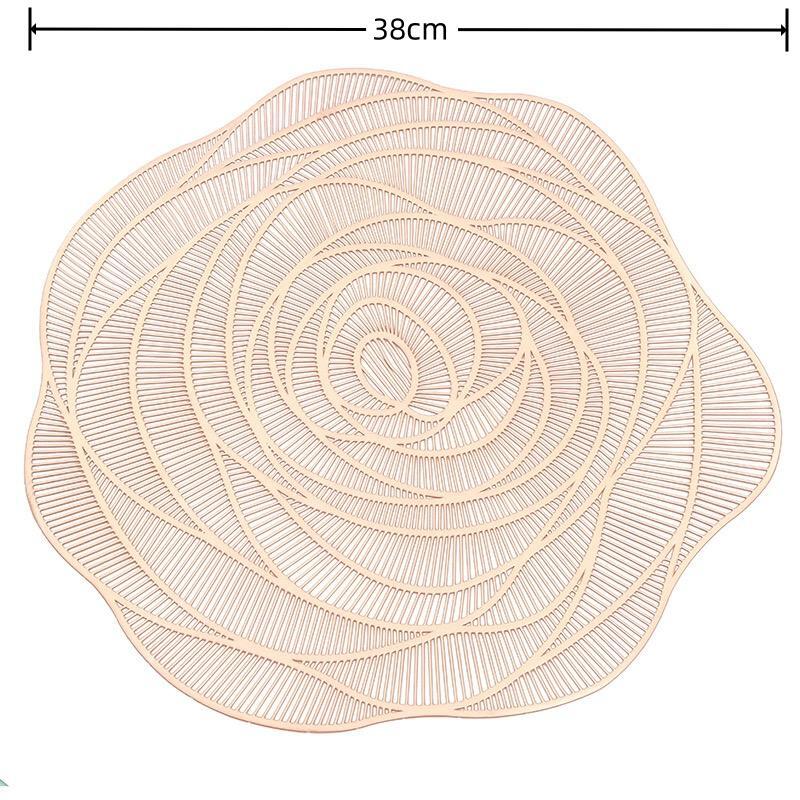 鏤空玫瑰PVC防滑餐墊杯墊 CJD-0003 